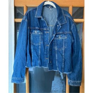 NWOT Free People Raw Hem Denim Jacket